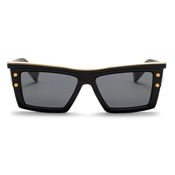 BALMAIN B-VII Black and gold Sunglasses Sleek Design Gold Accents